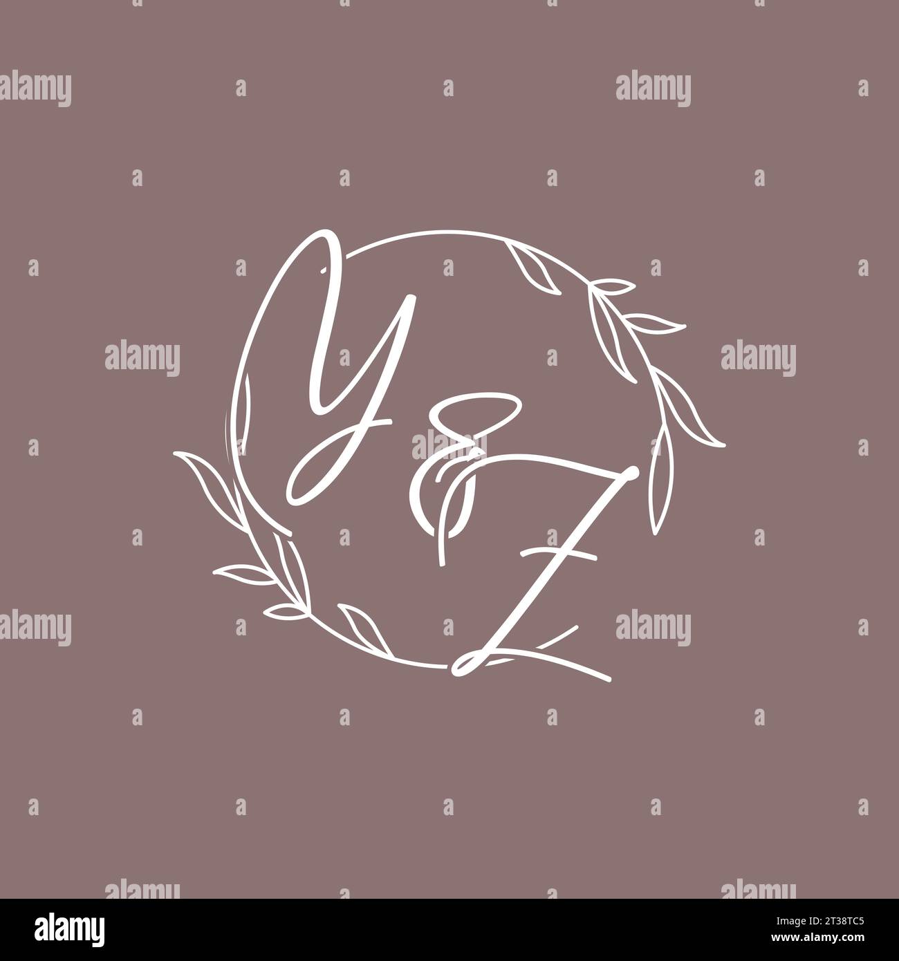 YZ wedding initials monogram logo ideas vector graphic Stock Vector