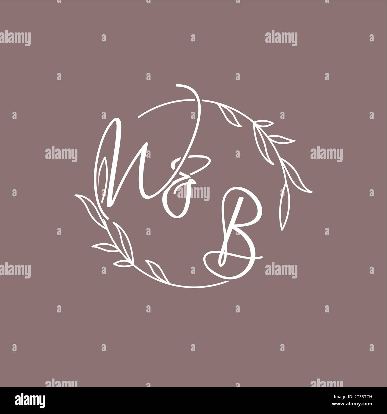 WB wedding initials monogram logo ideas vector graphic Stock Vector