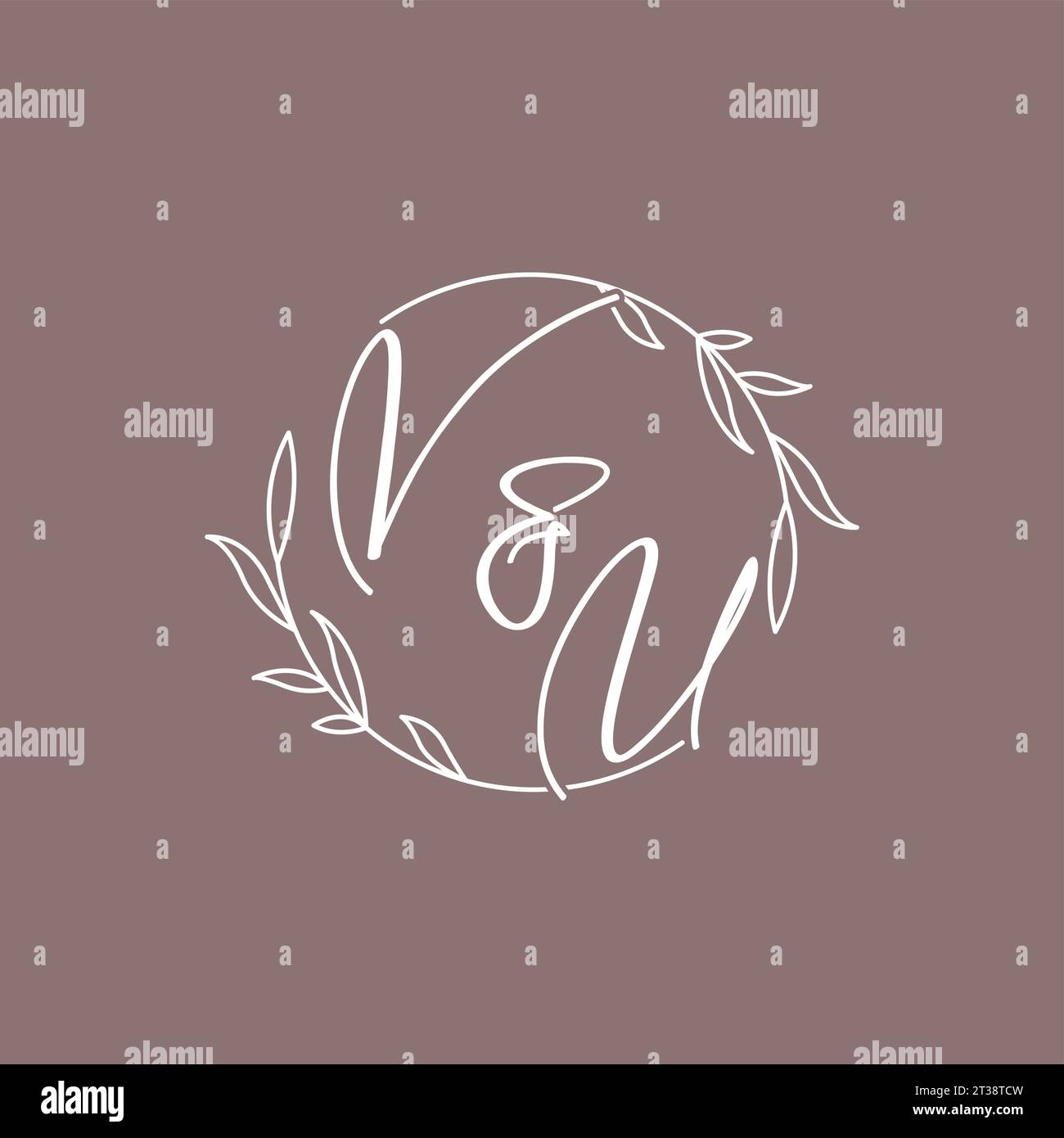 VU wedding initials monogram logo ideas vector graphic Stock Vector