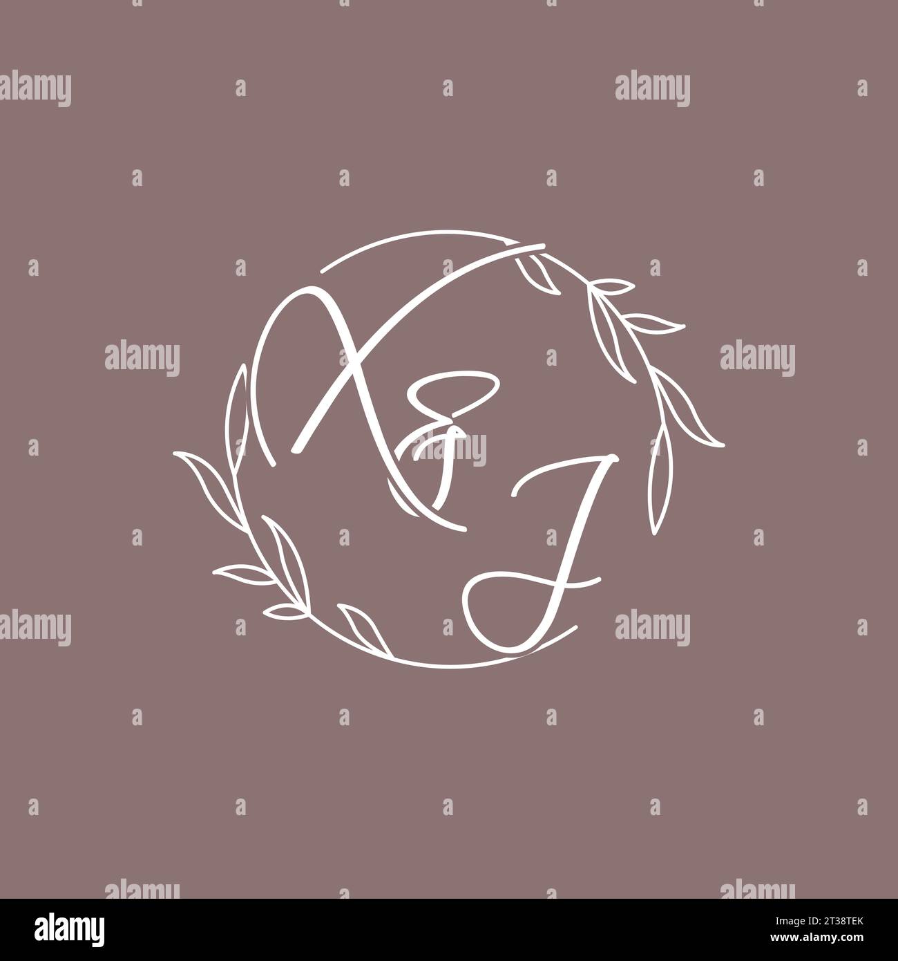 XJ wedding initials monogram logo ideas vector graphic Stock Vector