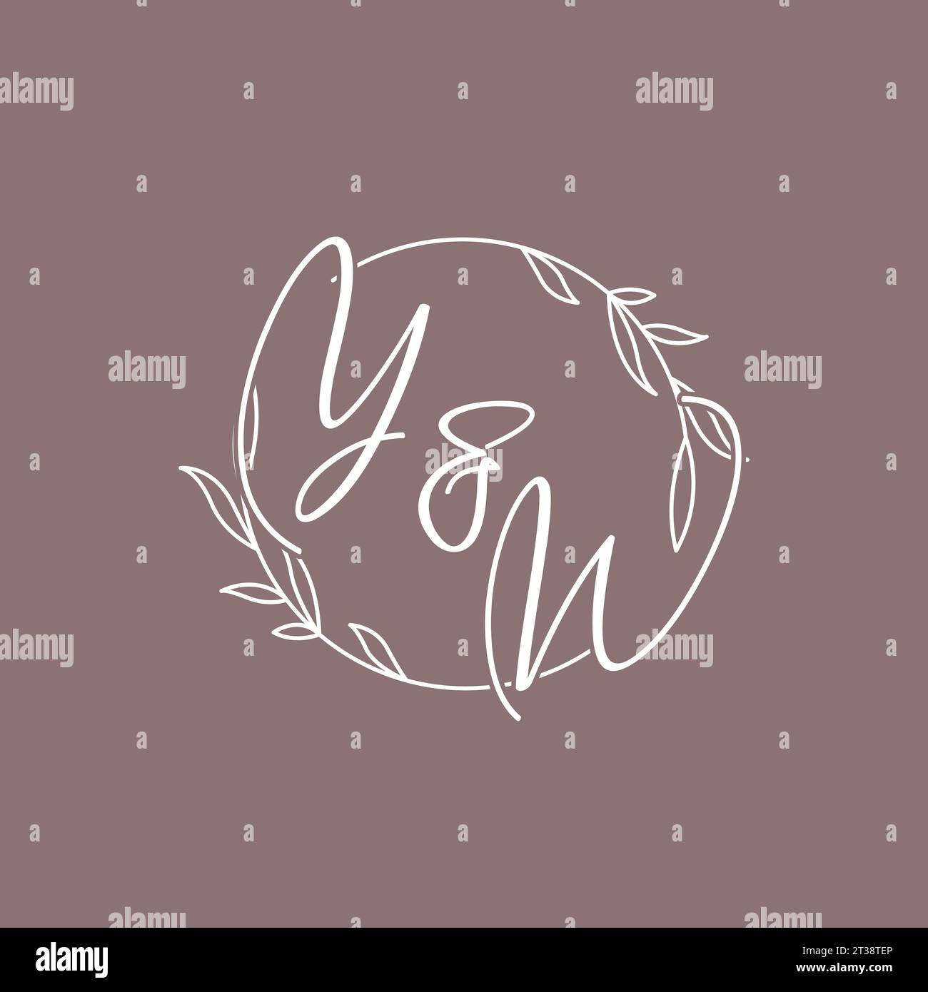 YW wedding initials monogram logo ideas vector graphic Stock Vector