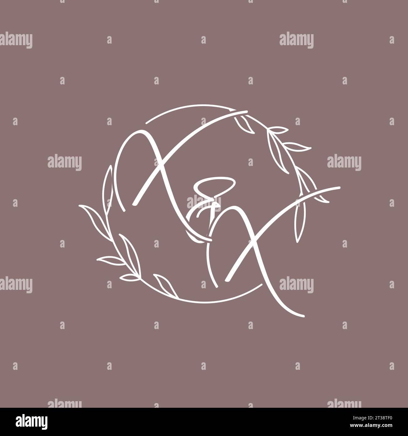 XX wedding initials monogram logo ideas vector graphic Stock Vector