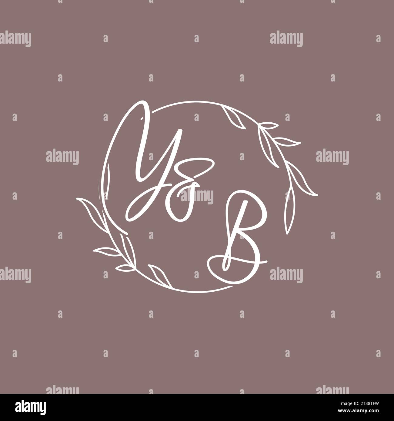 YB wedding initials monogram logo ideas vector graphic Stock Vector
