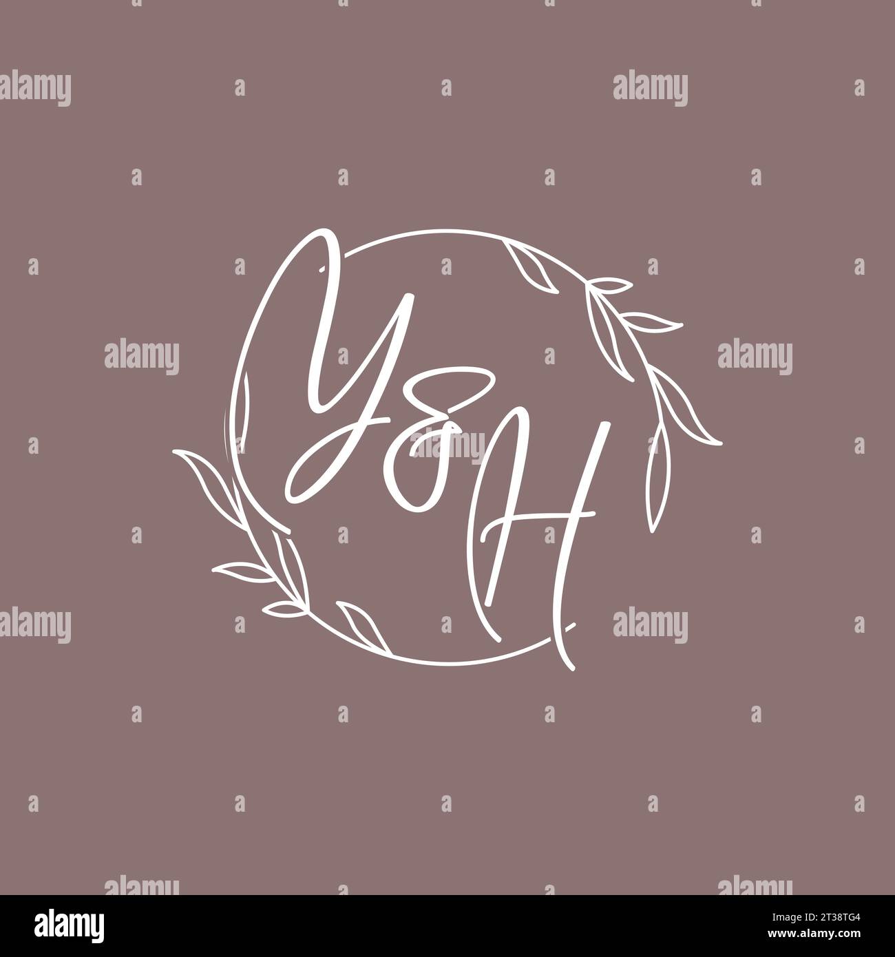 YH wedding initials monogram logo ideas vector graphic Stock Vector