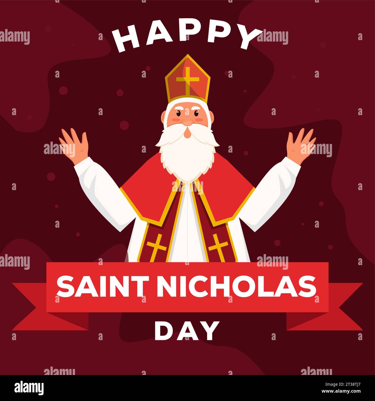 flat design vector happy saint nicholas day illustration Stock Vector Image & Art Alamy