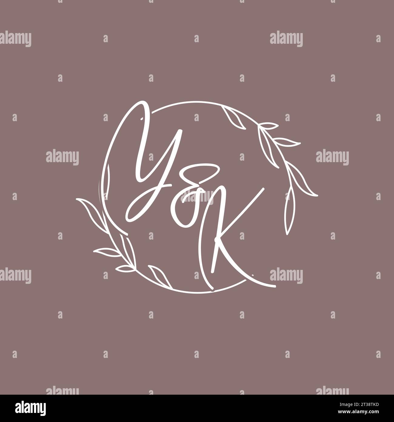 YK wedding initials monogram logo ideas vector graphic Stock Vector