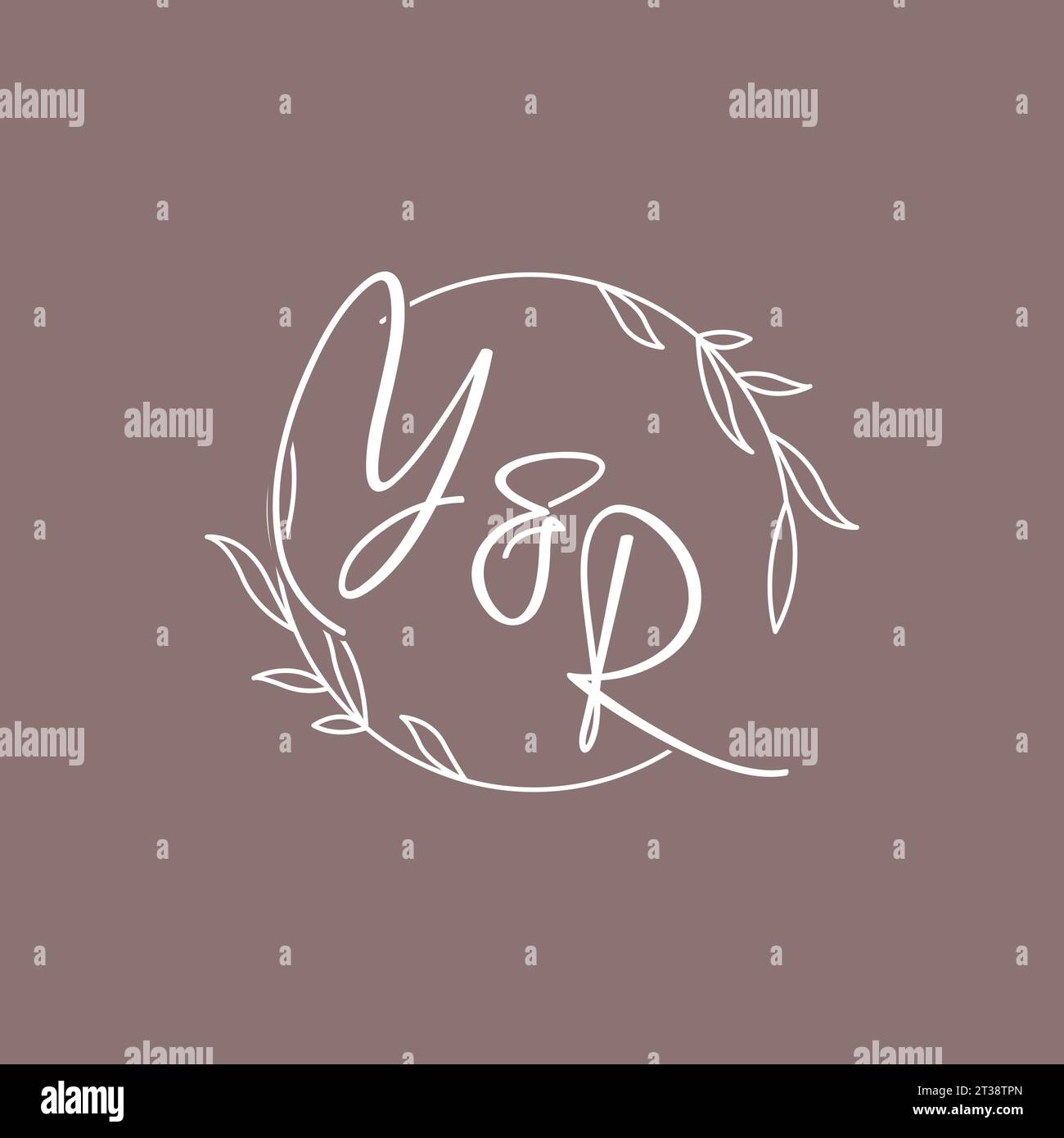 YR wedding initials monogram logo ideas vector graphic Stock Vector