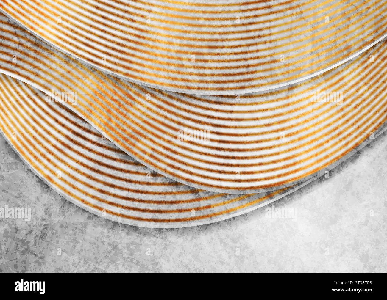Grey and bronze grunge waves abstract background. Vector modern design Stock Vector
