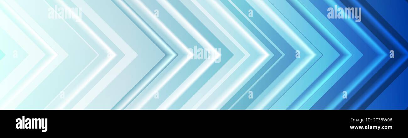 Technology blue abstract shiny background with arrows. Vector digital banner design Stock Vector