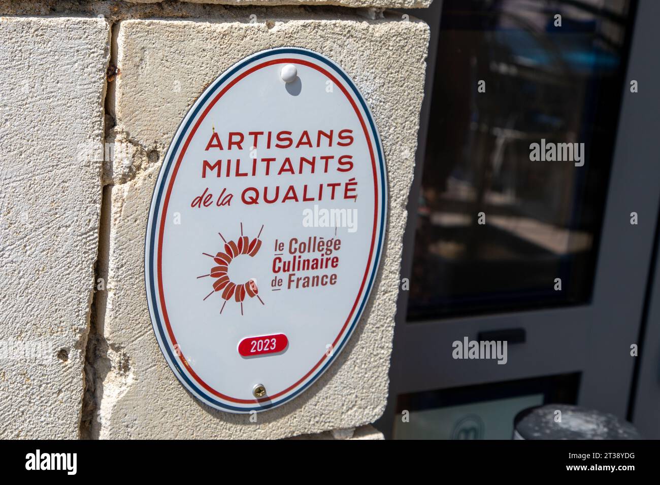 Bordeaux , France - 10 19 2023 : artisans militants de la Qualite 2023 college culinaire de france logo text and sign brand label of French artisan pr Stock Photo