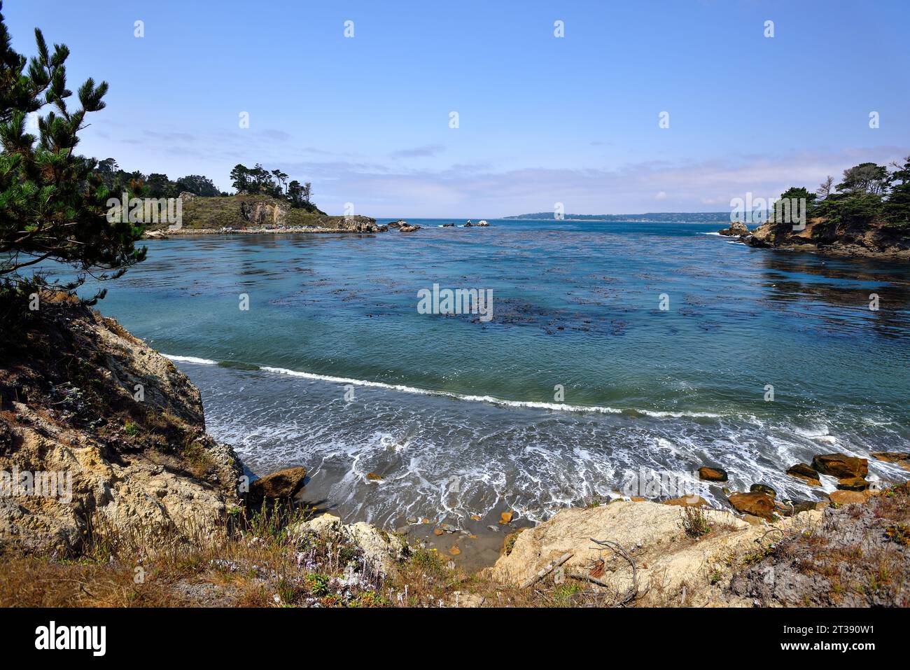 Shores of the Whalers Cove in Point Lobos State Reserve - California, USA Stock Photo