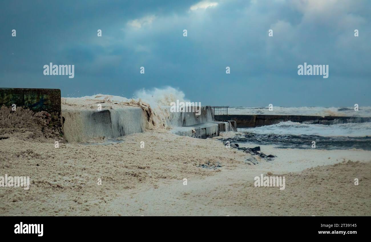 Sea foam created stormy hi-res stock photography and images - Alamy