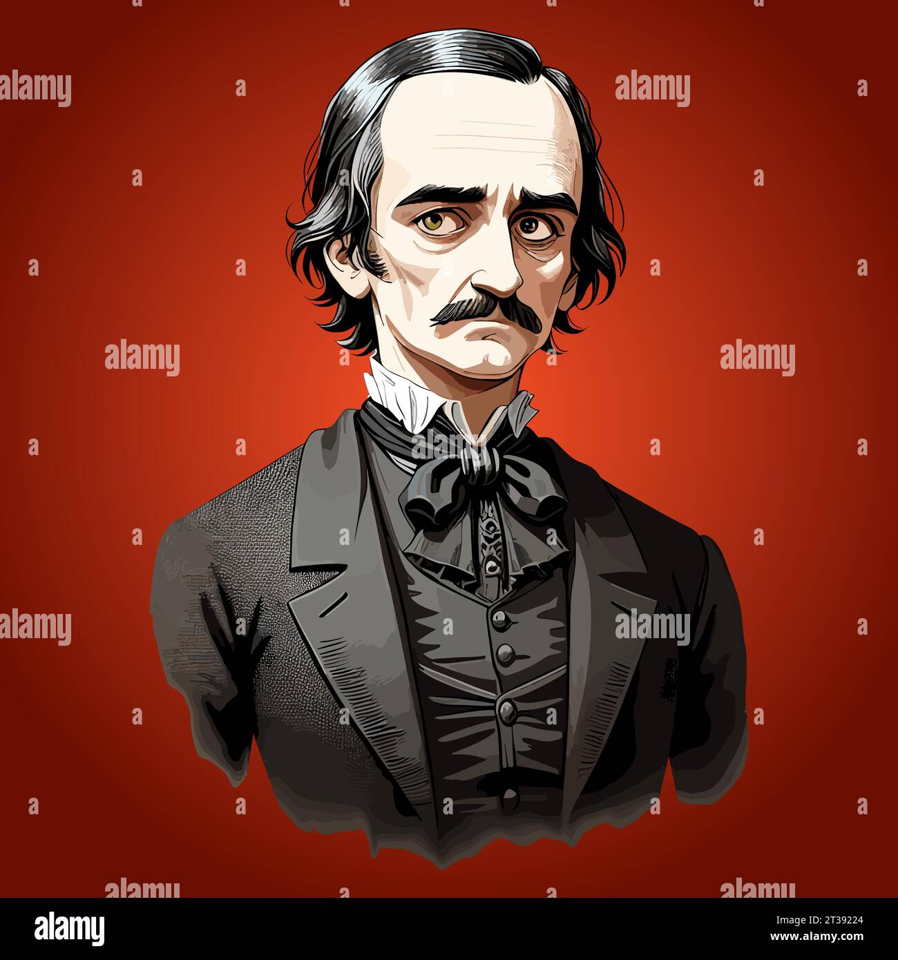 Edgar Allan Poe Stock Vector