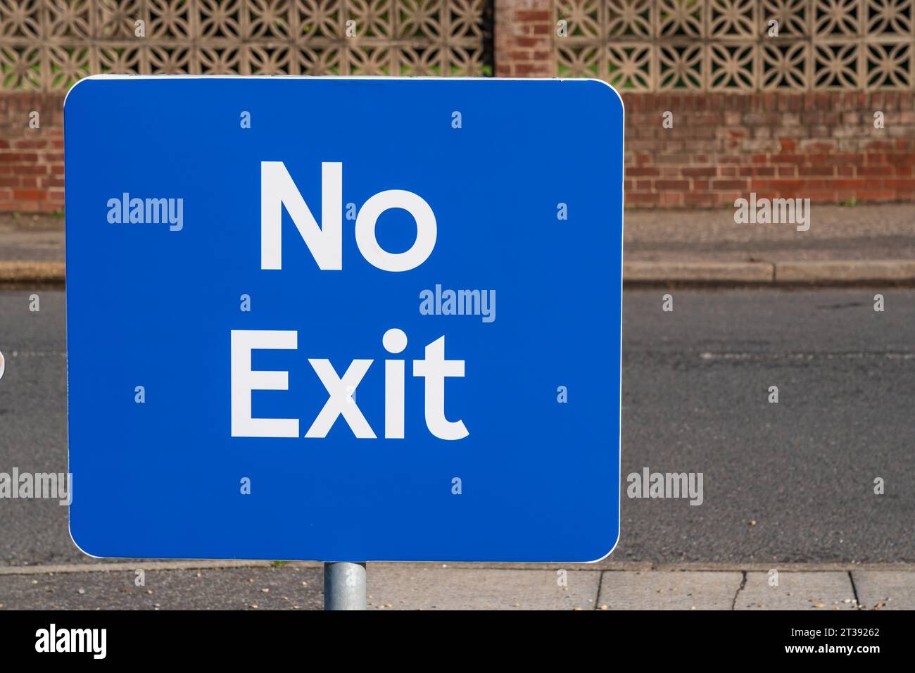 No exit sign in a car park Stock Photo