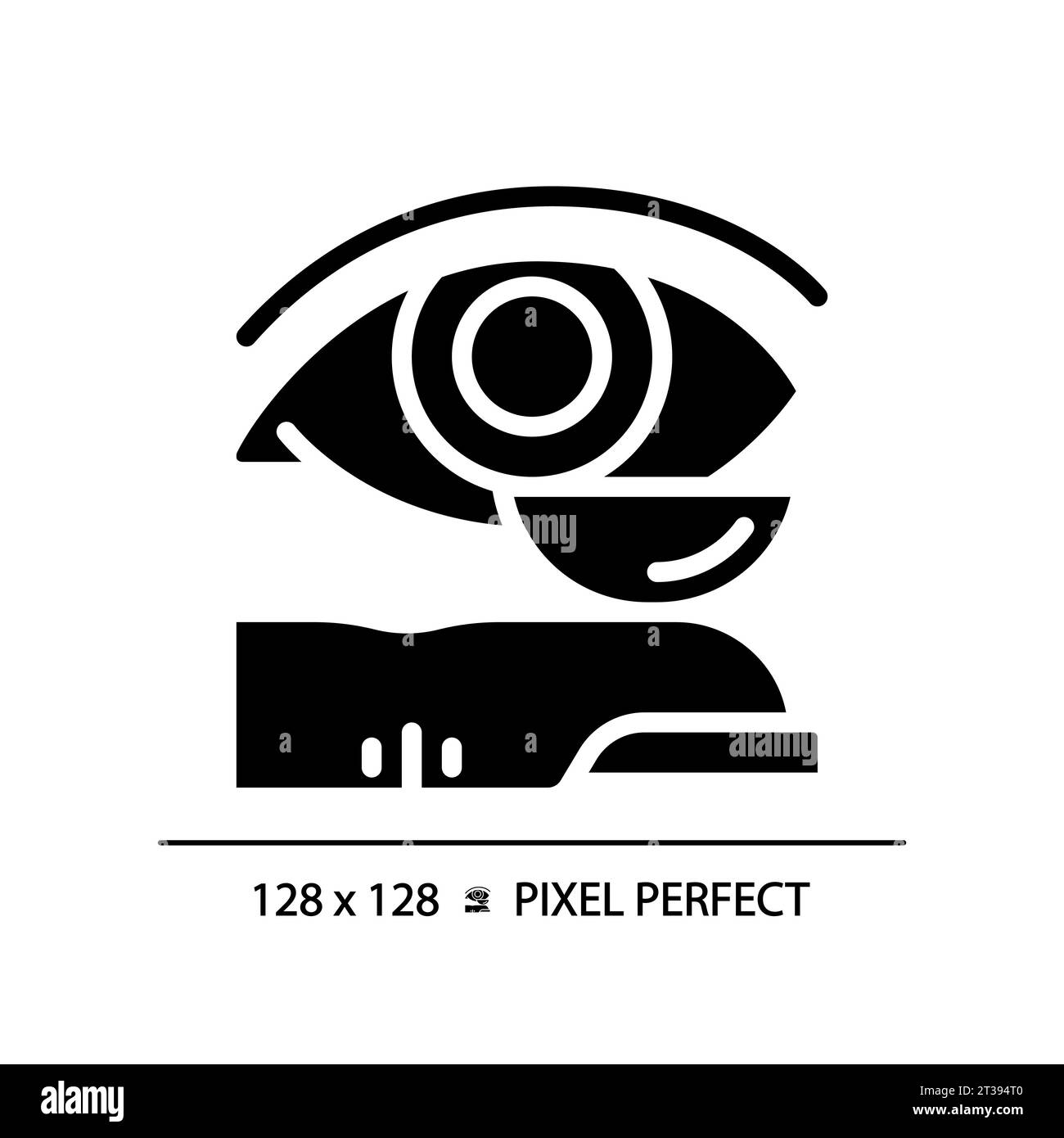 2D simple black glyph style contact lens icon Stock Vector Image & Art ...