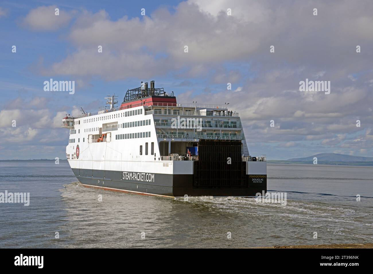 The IOMSPC ferry MANXMAN departing from Heysham Harbour in Lancashire