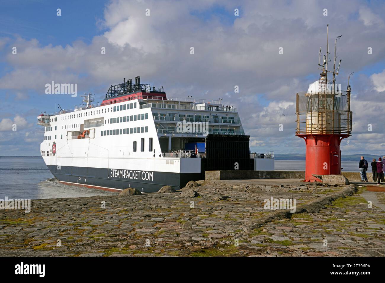 The IOMSPC ferry MANXMAN departing from Heysham Harbour in Lancashire ...