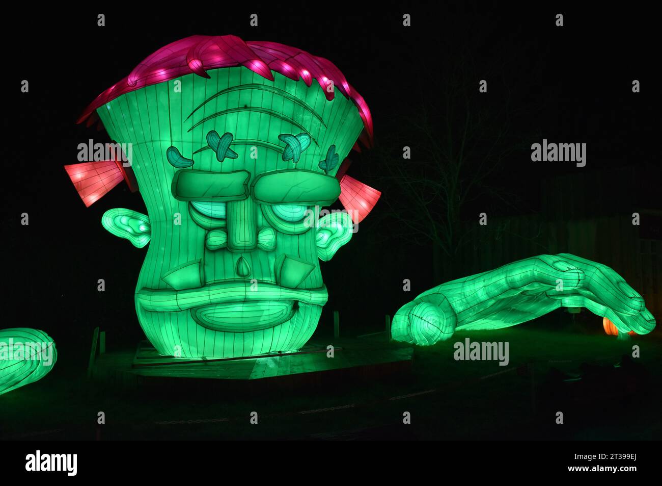 A Frankenstein lantern at Land of Lights at Gulliver's Land, Milton