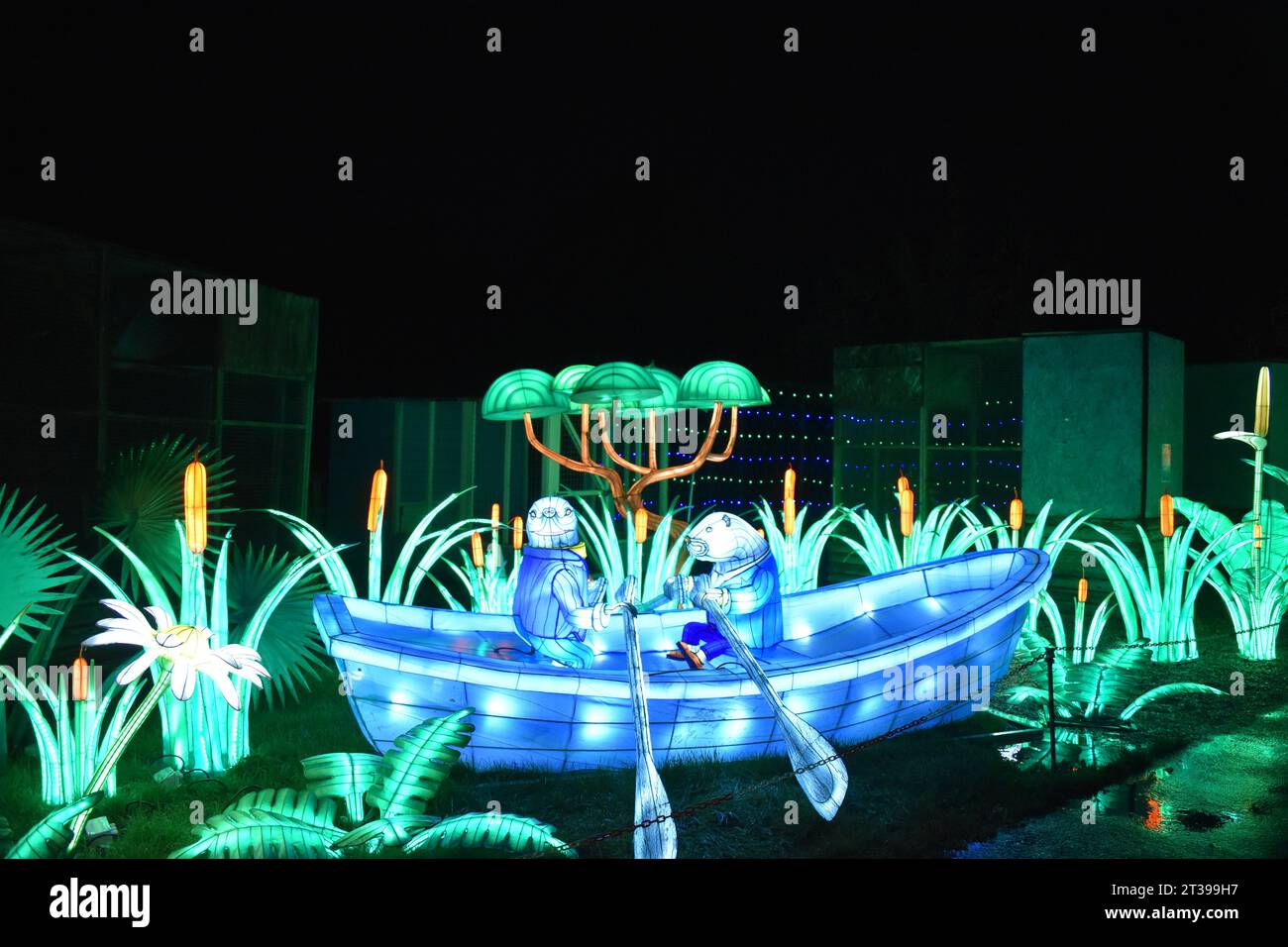 A scene from Wind in the Willows recreated in lanterns at the Land of