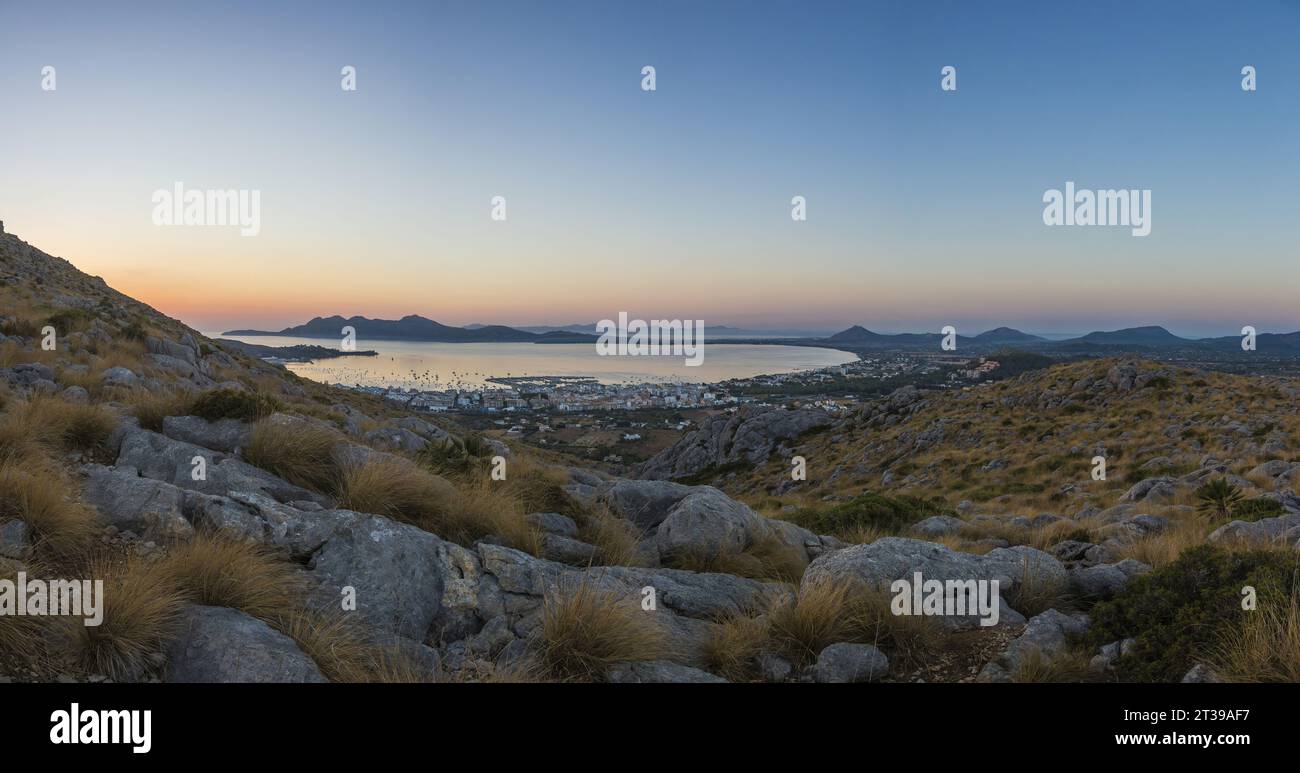 Panoramic picture over Port de Pollenca and Alcudia on Mallorca island ...