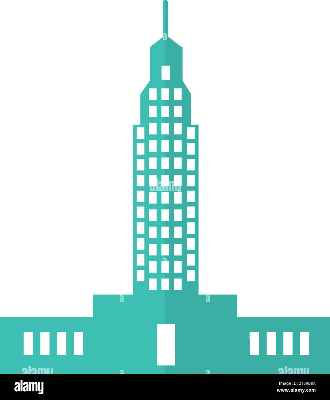 Simple blue flat drawing of the EMPIRE STATE BUILDING, NEW YORK CITY Stock Vector Image & Art