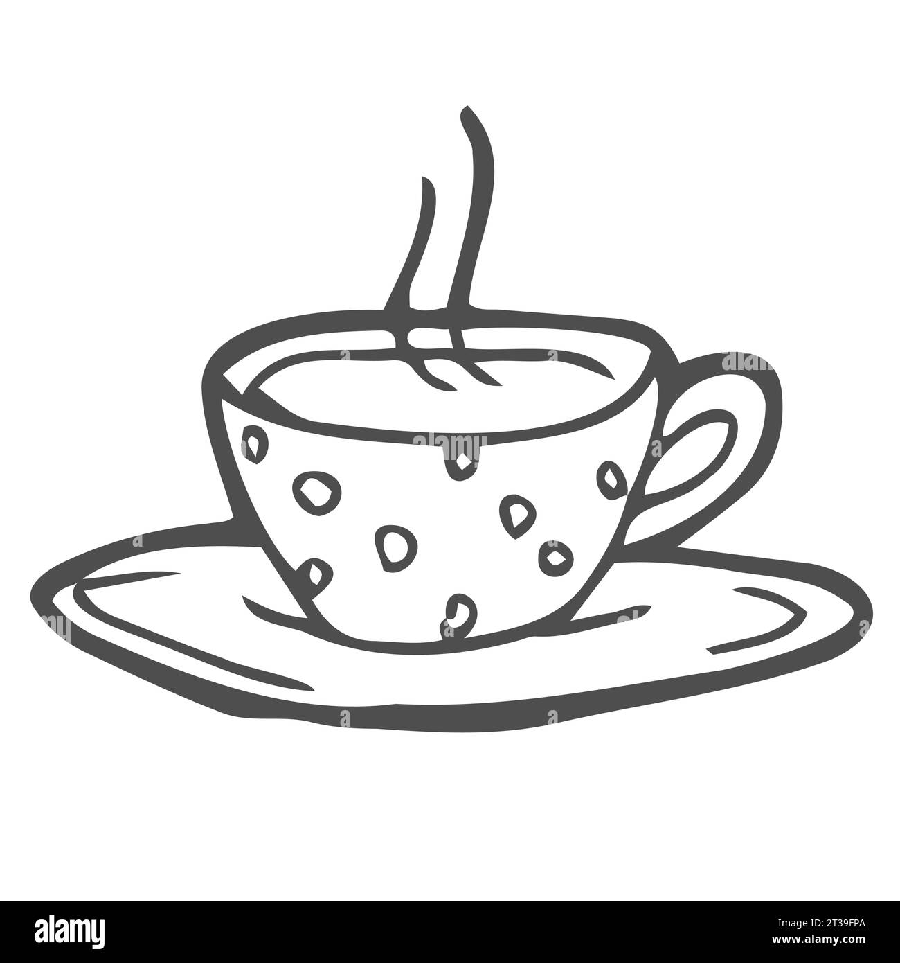 Cup with tea bag hand drawn outline doodle icon. Hot drink - tea cup ...