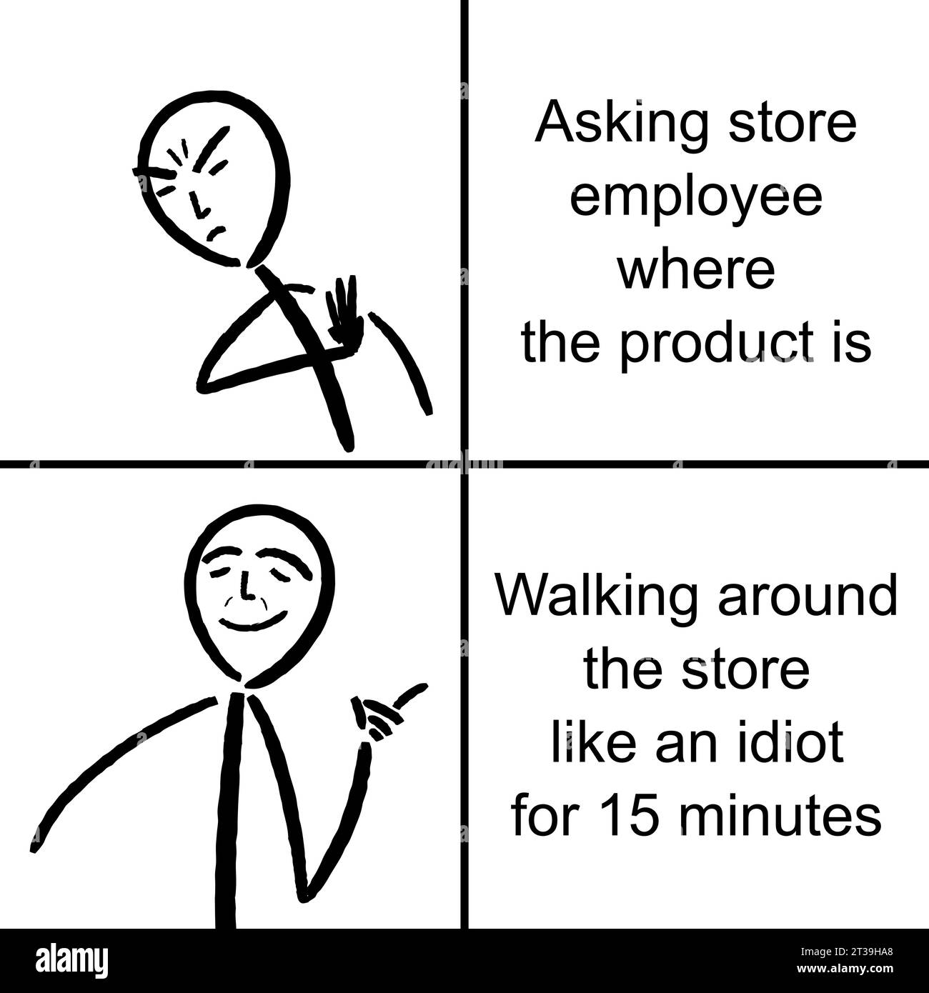 Introvert husband shopping and searching for products meme. Funny meme