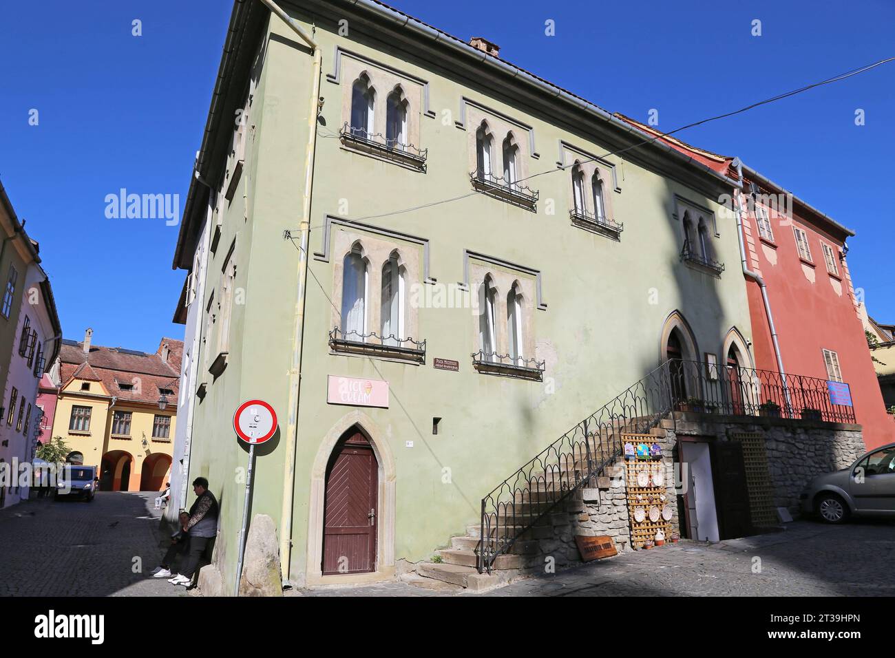 Casa Venețiană (Venetian House), Piața Muzeului, Sighişoara, UNESCO World Heritage Site, Mureş County, Transylvania, Romania, Europe Stock Photo