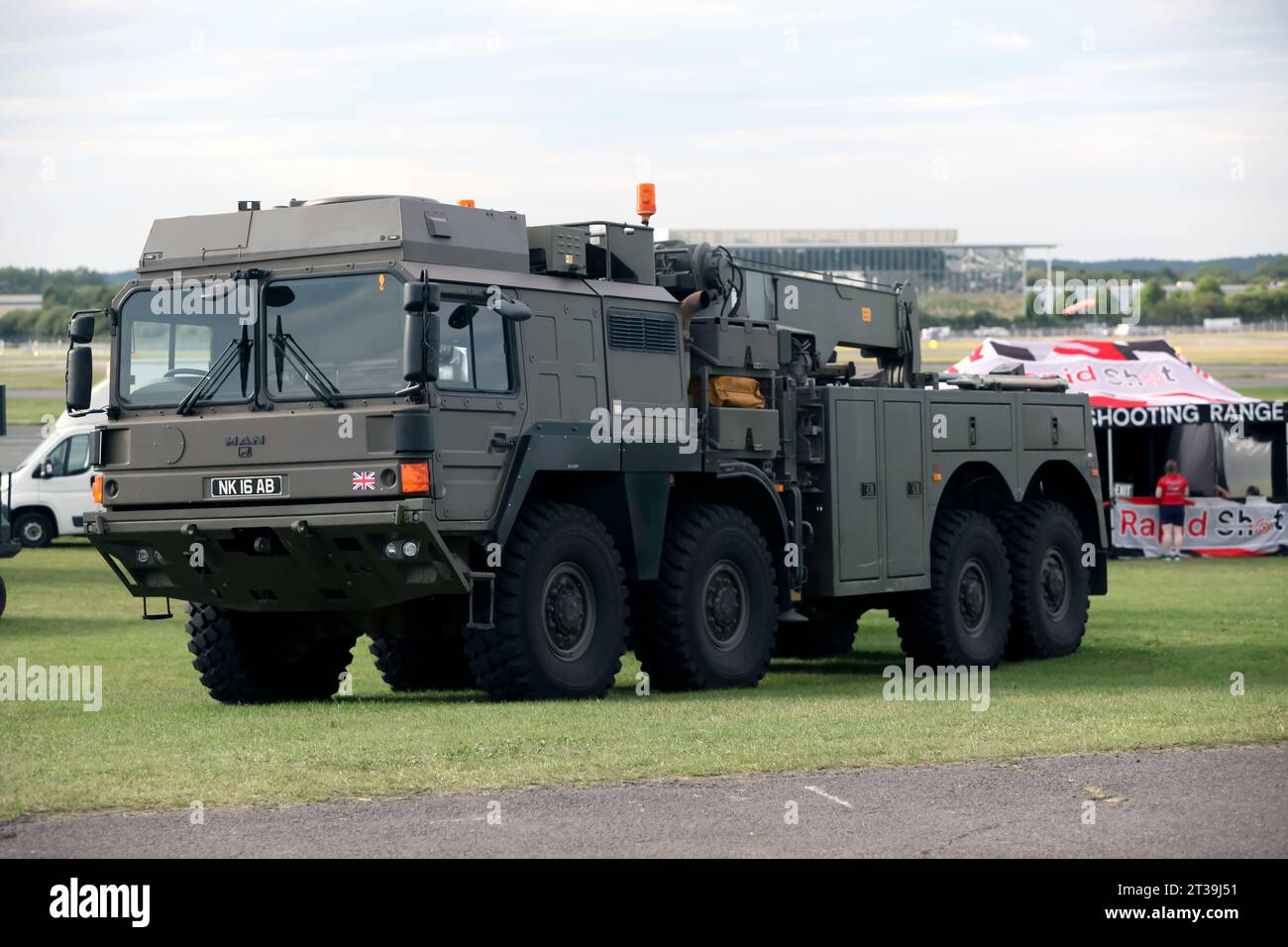 A RLC, British Army, HX81 8×8 HET logistic support vehicle,  on display at the 2023 British Motor Show, Farnborough Stock Photo