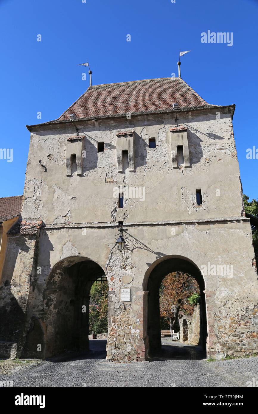 Turnul Croitorilor (Tailors' Tower), Strada Zidul Cetății, Sighişoara, UNESCO World Heritage Site, Mureş County, Transylvania, Romania, Europe Stock Photo