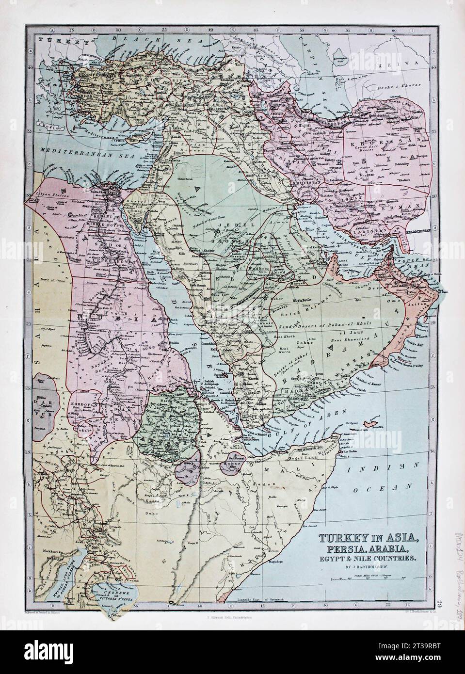 Old map of the arabian peninsula hi-res stock photography and images ...