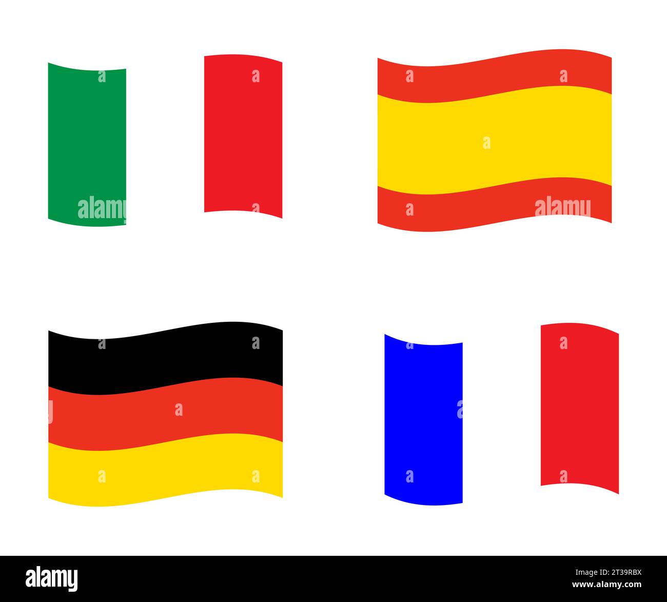 Different Flags Of France Germany Italy Spain Stock Vector Image 