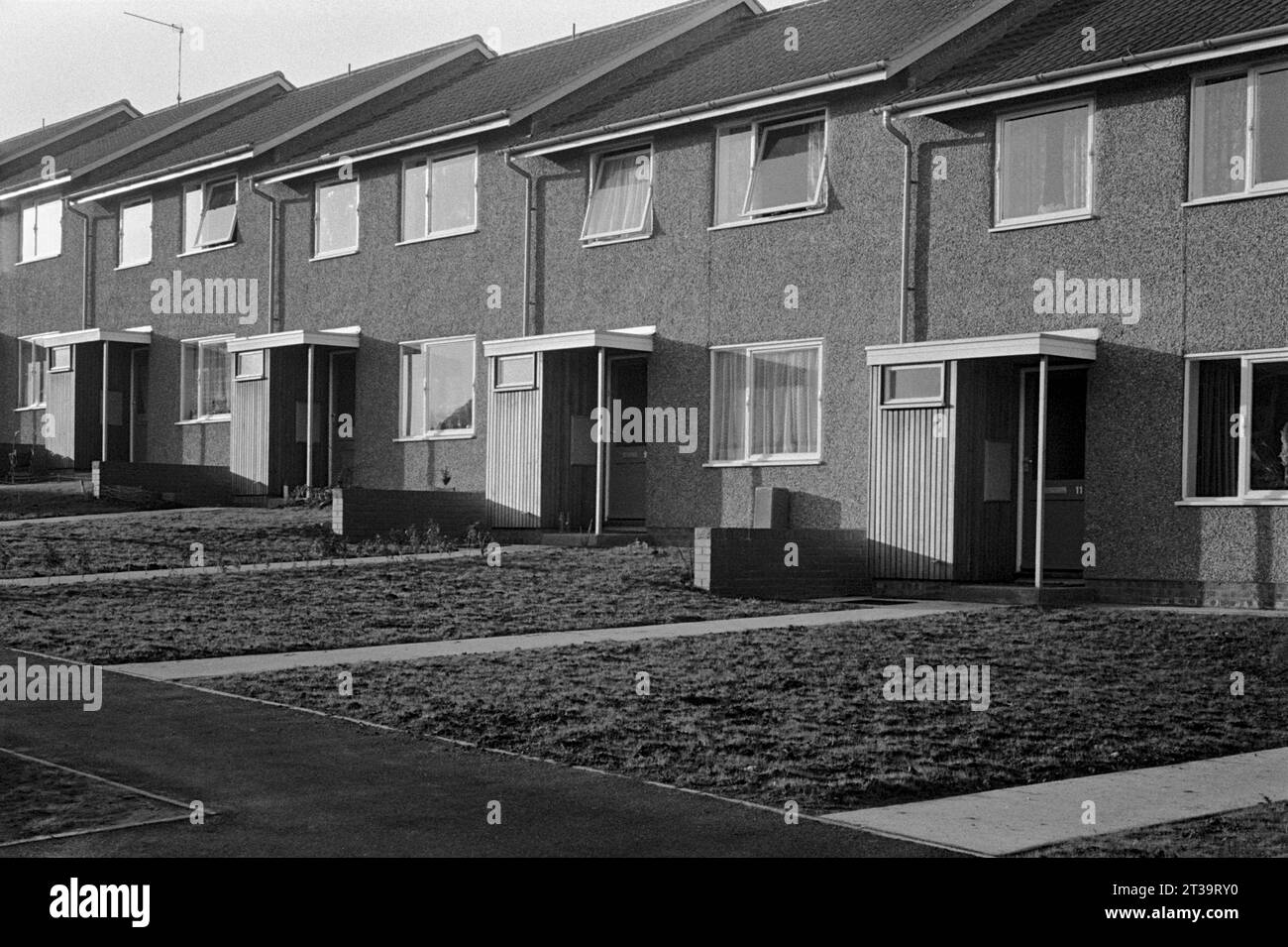 A street of new houses, adjacent to Robin Hoods Chase, built during the slum clearance and