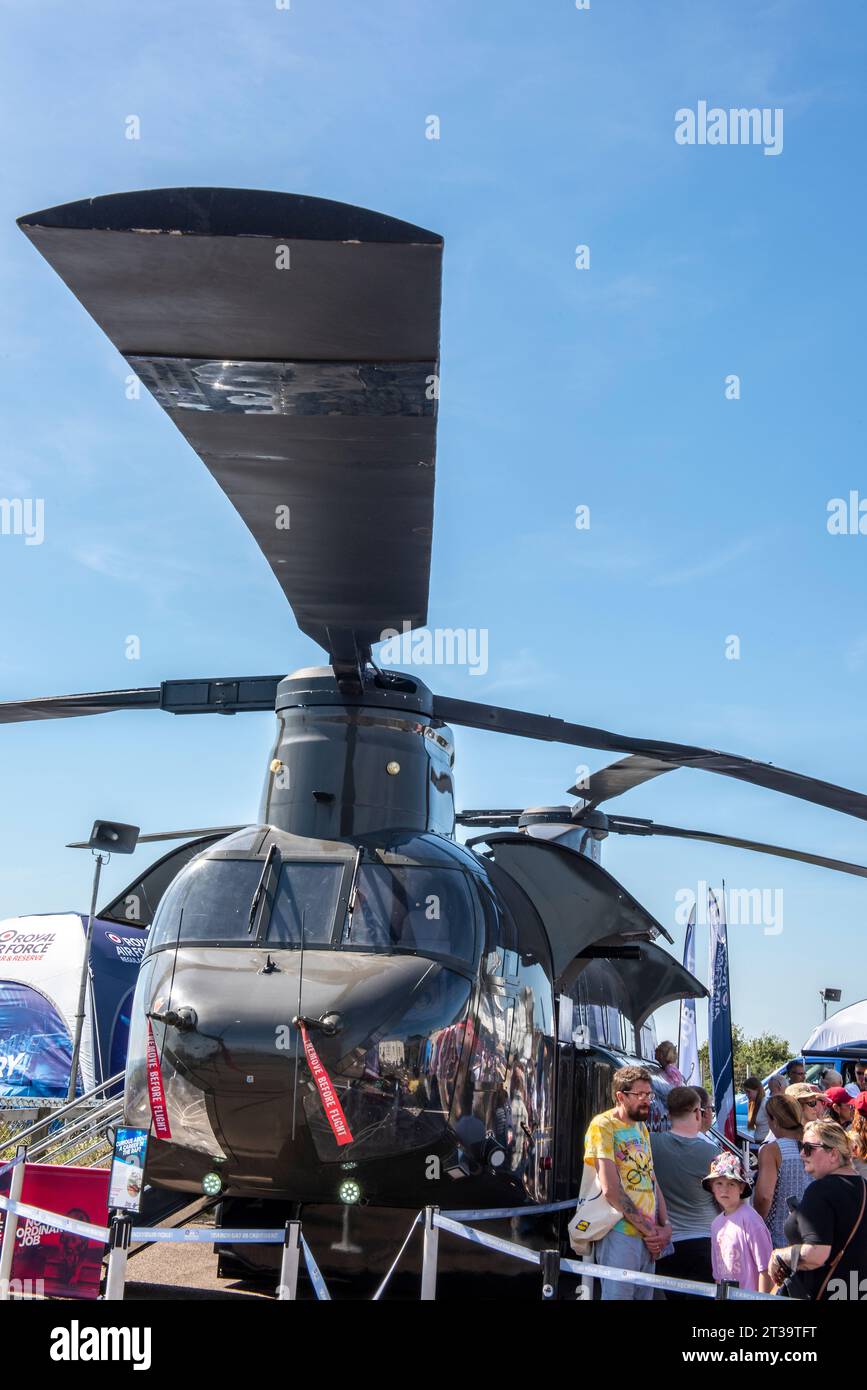 chinnook helicopter on display for visitors at the annual bournemouth air show. Stock Photo