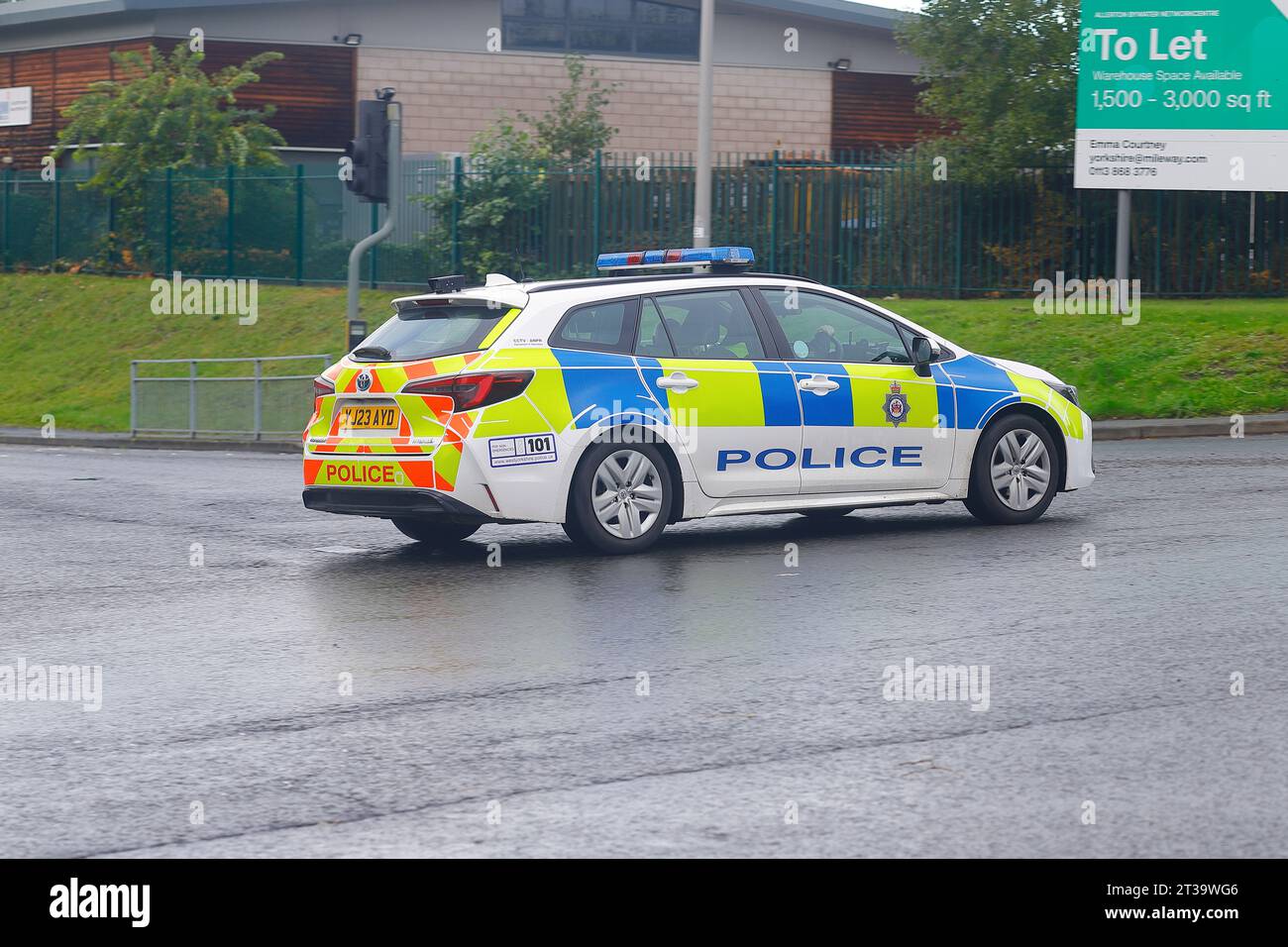 21st October Storm Babet flooding in Allerton Bywater,West Yorkshire,UK Stock Photo