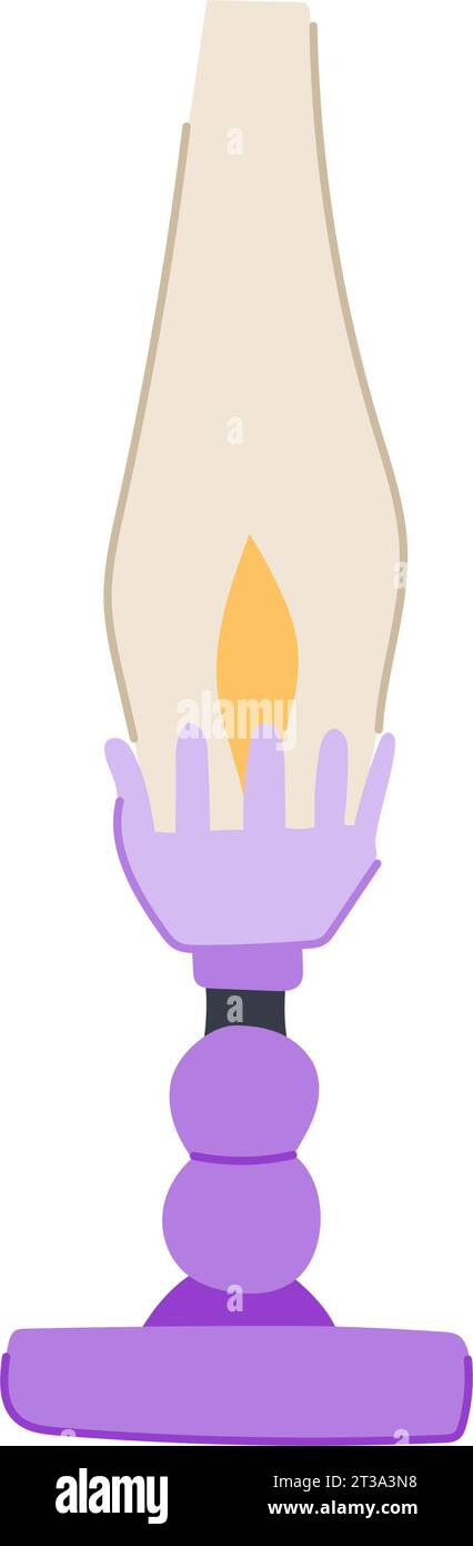 old kerosene lamp cartoon vector illustration Stock Vector