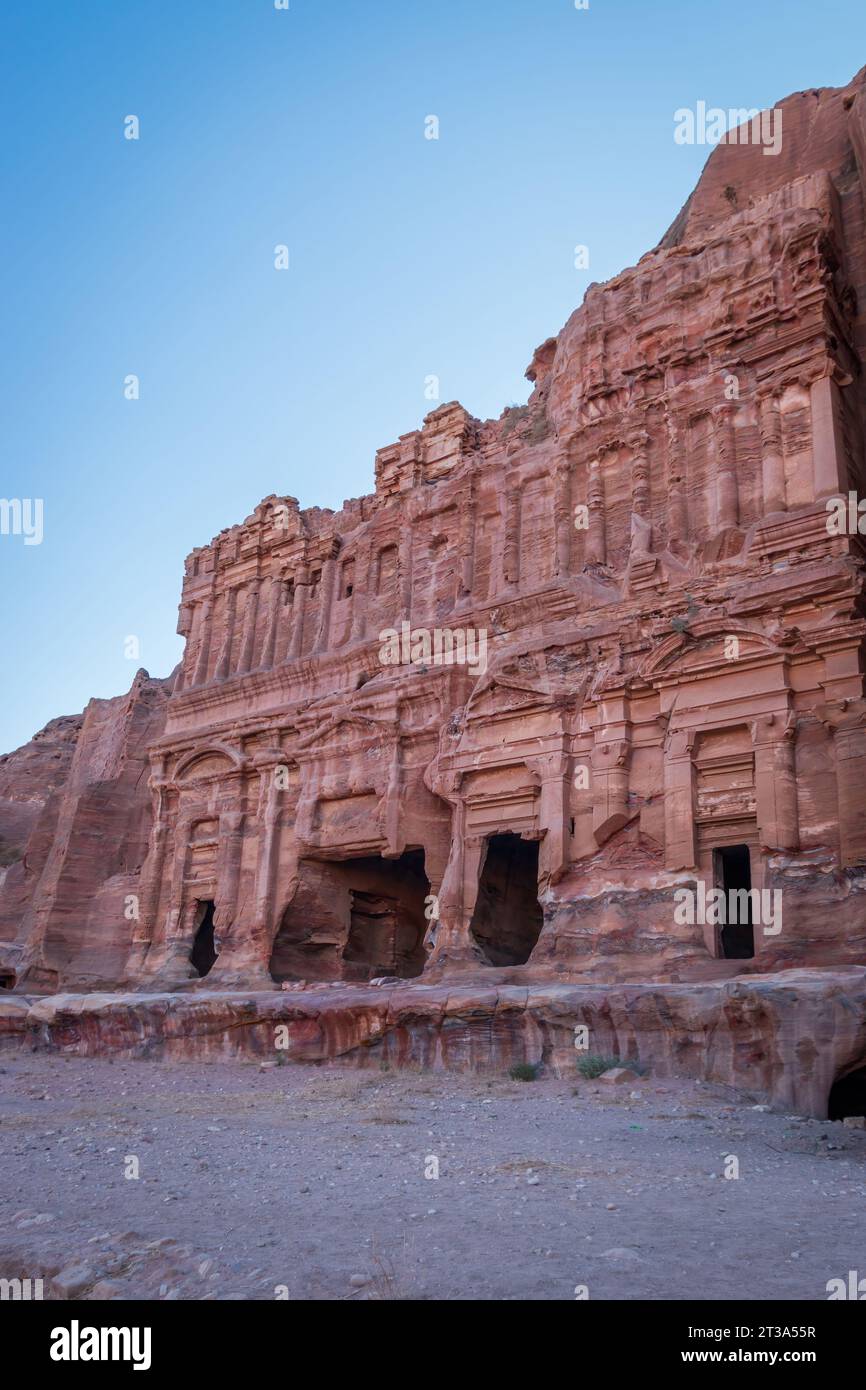 Palace Tomb, one of four royal tombs, in the historic and archaeological city of Petra, Jordan Stock Photo