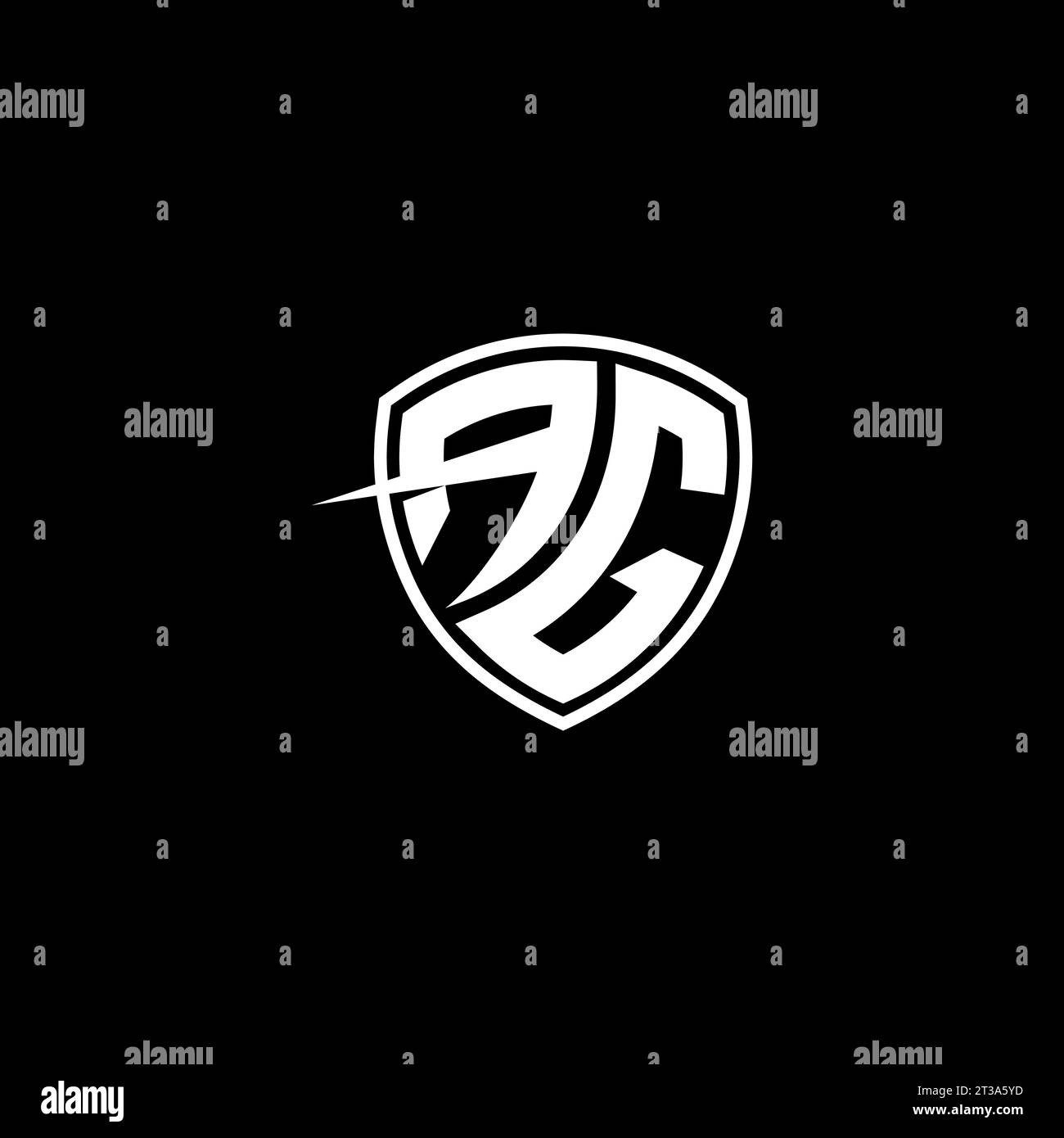 AG logo monogram emblem style with shield shape design template ideas Stock Vector