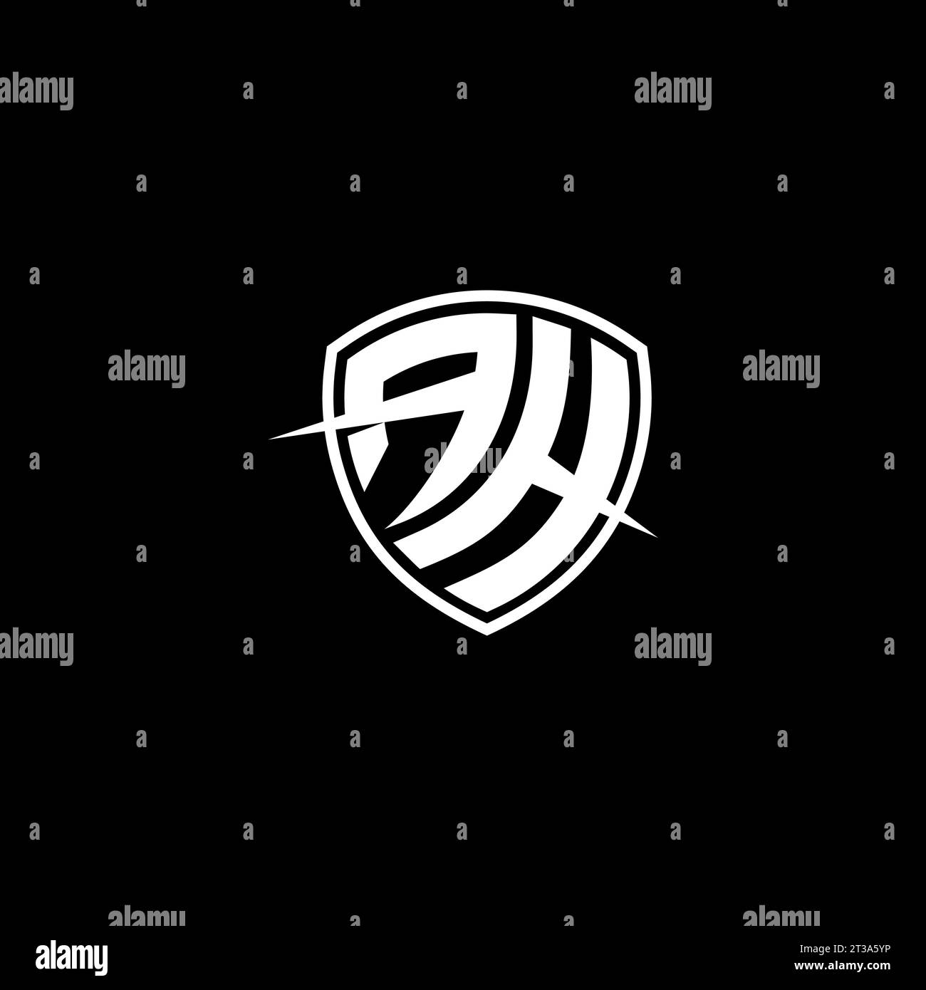 AH logo monogram emblem style with shield shape design template ideas Stock Vector