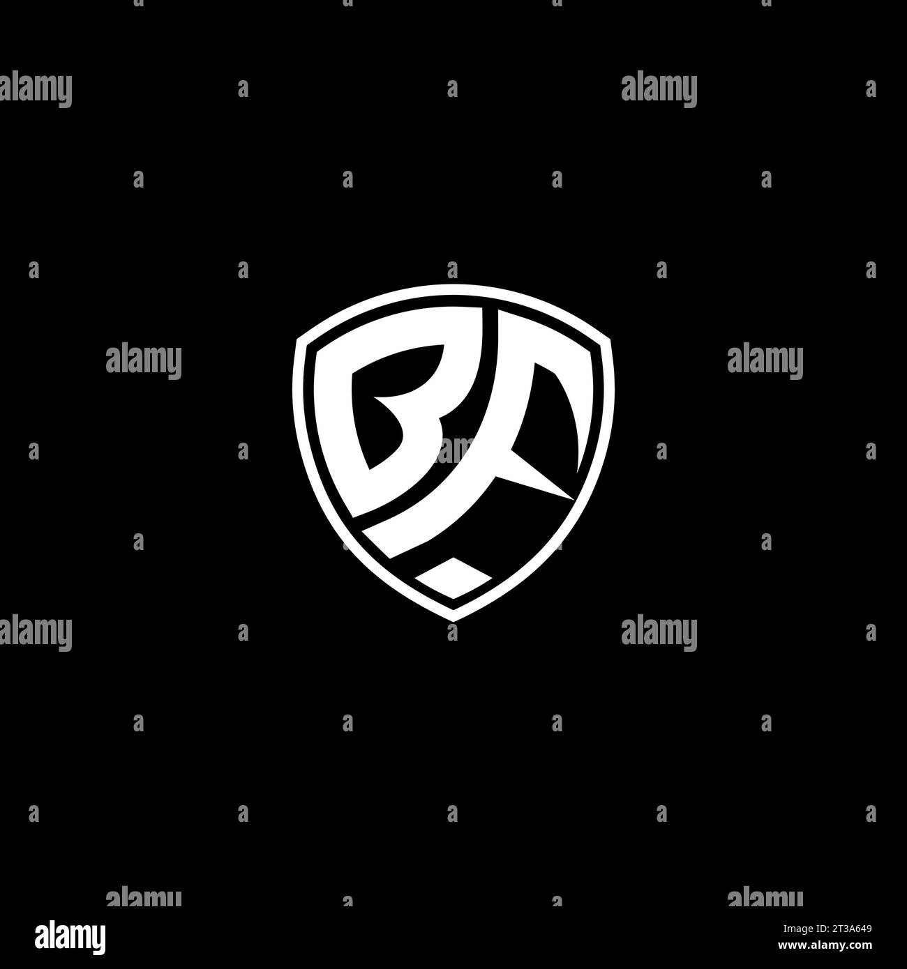 BF logo monogram emblem style with shield shape design template ideas Stock Vector