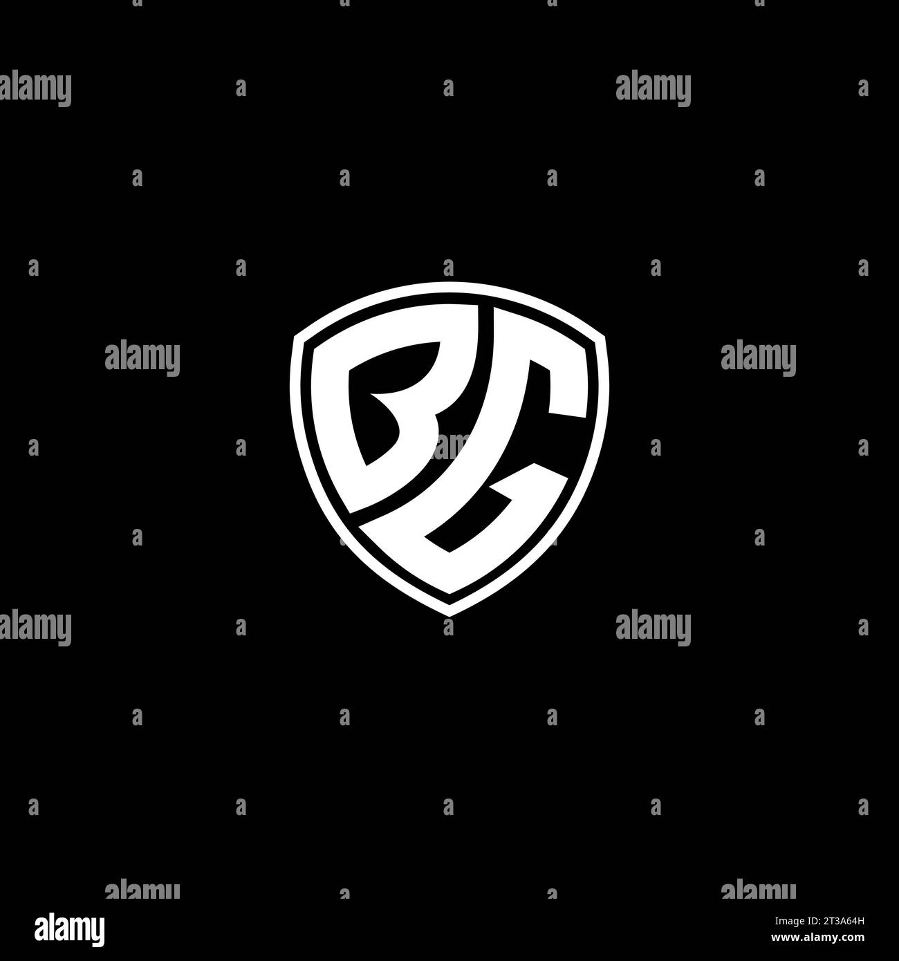 BG logo monogram emblem style with shield shape design template ideas ...