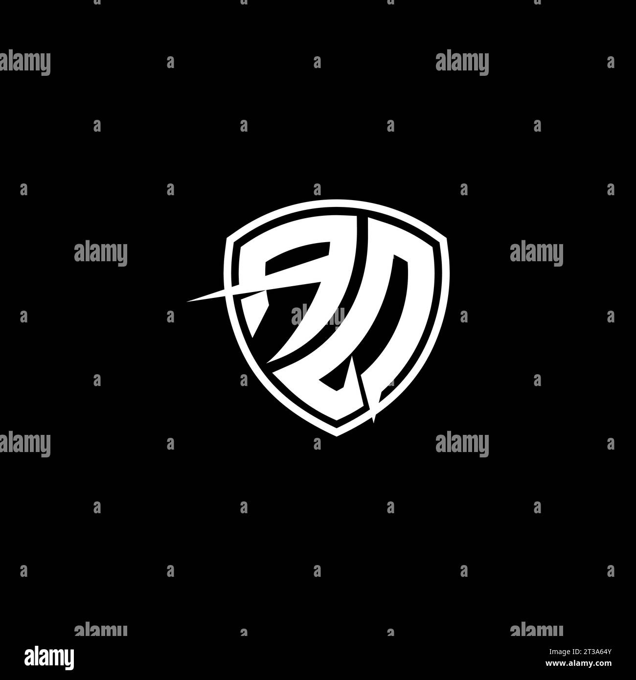 AQ logo monogram emblem style with shield shape design template ideas Stock Vector