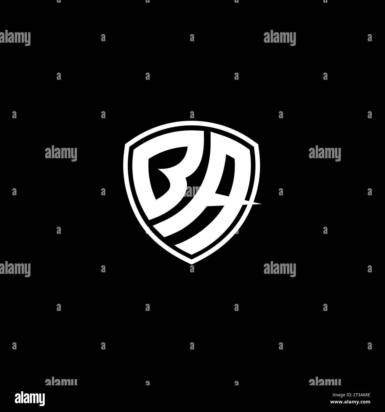 BA logo monogram emblem style with shield shape design template ideas Stock Vector