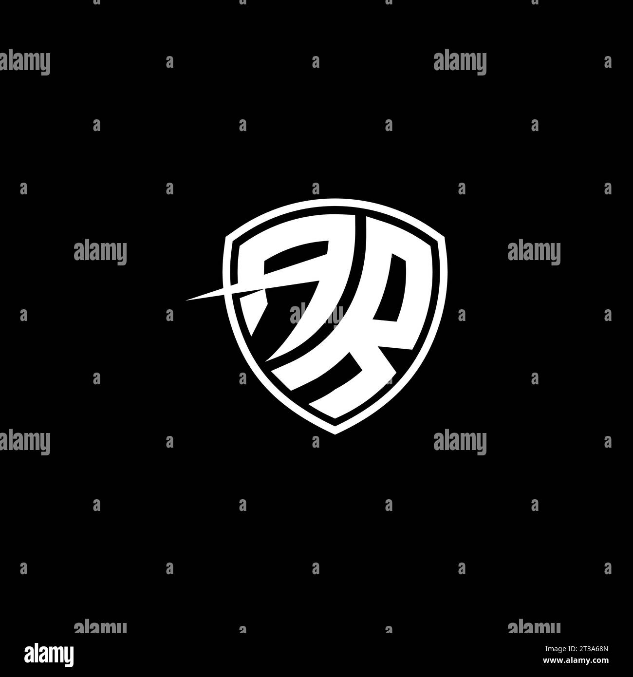 AR logo monogram emblem style with shield shape design template ideas Stock Vector