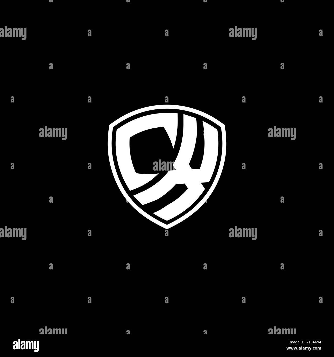 CX logo monogram emblem style with shield shape design template ideas Stock Vector
