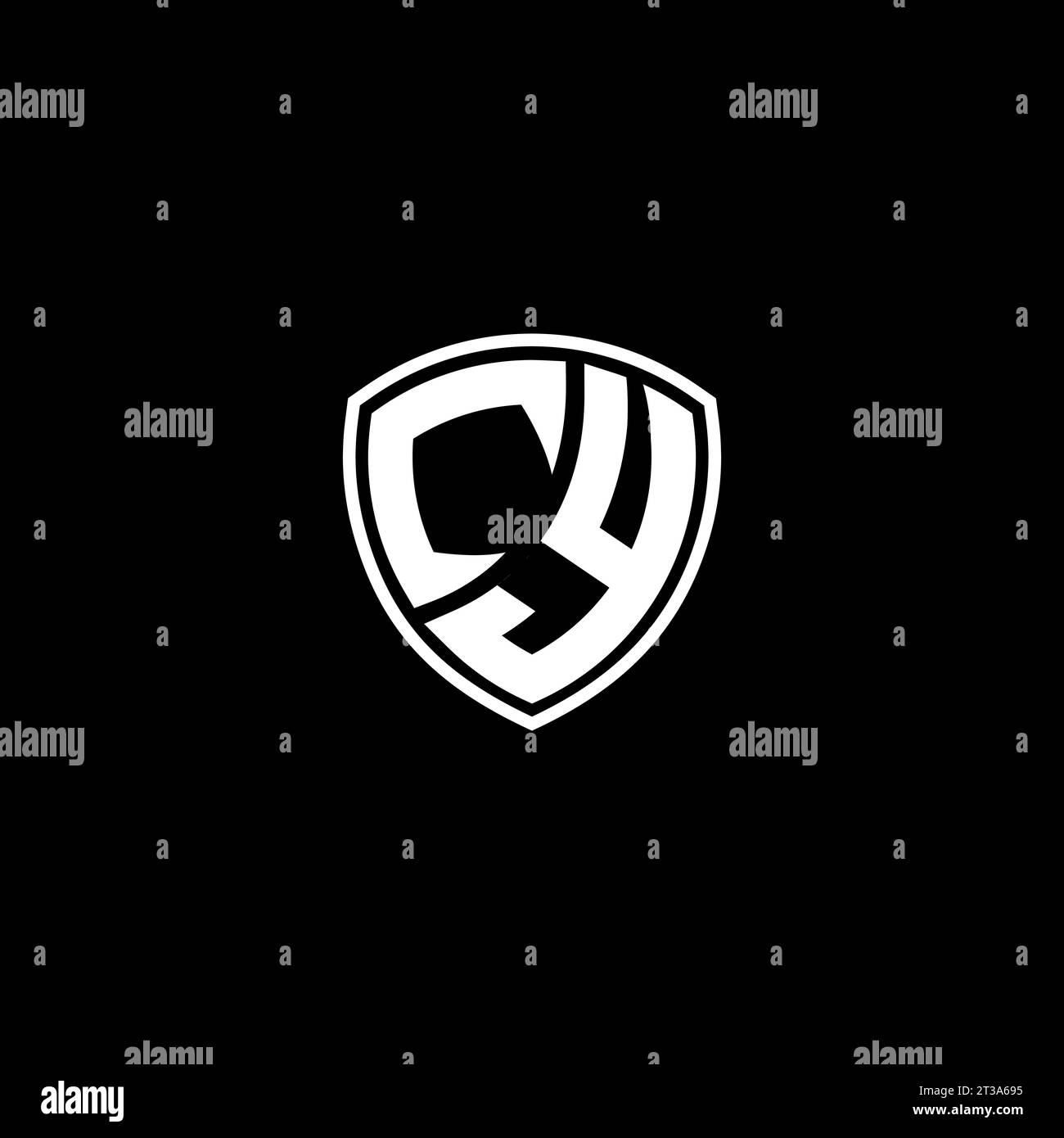 CY logo monogram emblem style with shield shape design template ideas Stock Vector