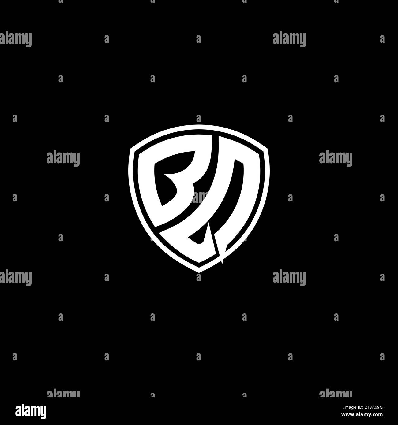 BQ logo monogram emblem style with shield shape design template ideas Stock Vector