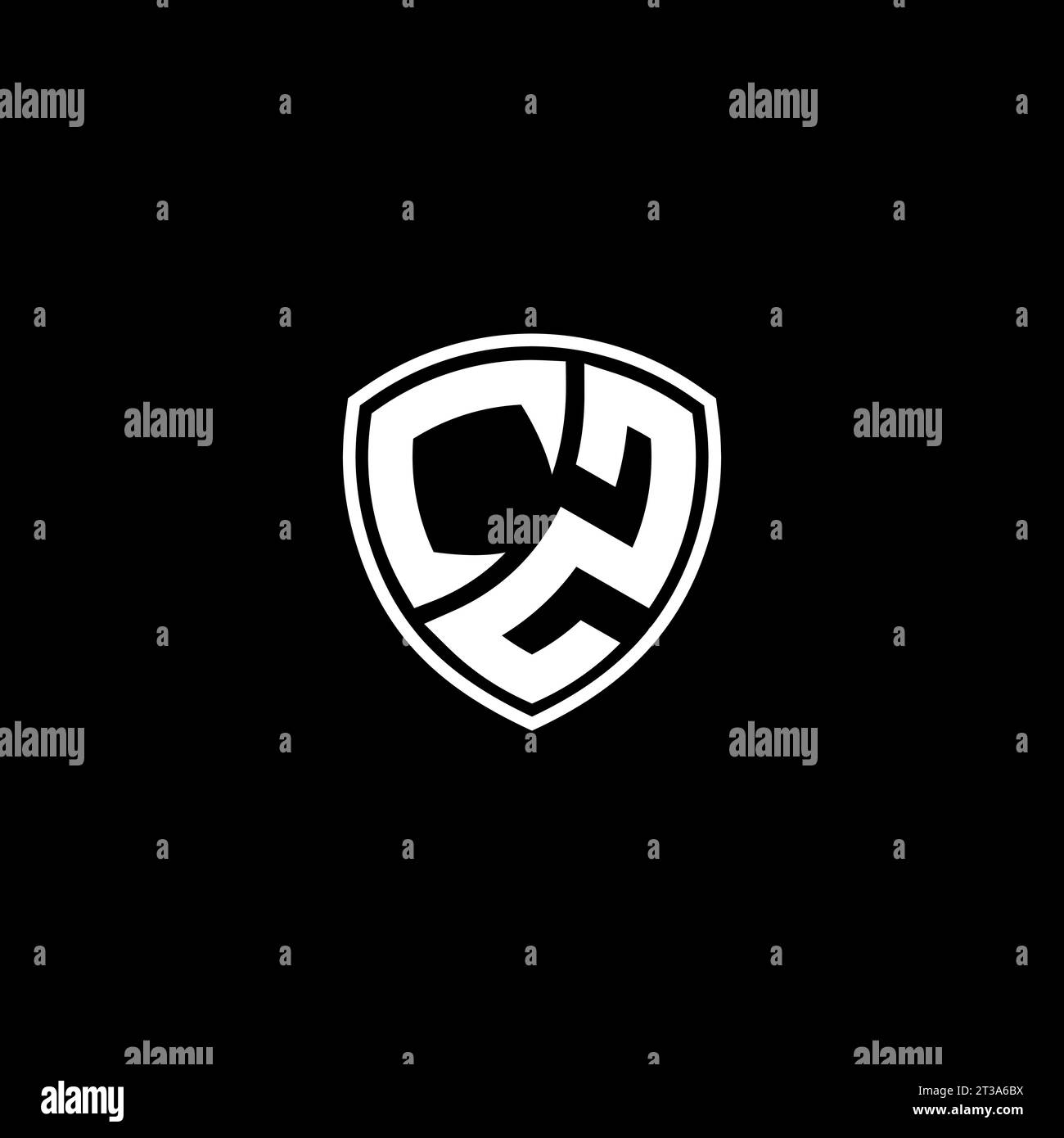 CZ logo monogram emblem style with shield shape design template ideas Stock Vector
