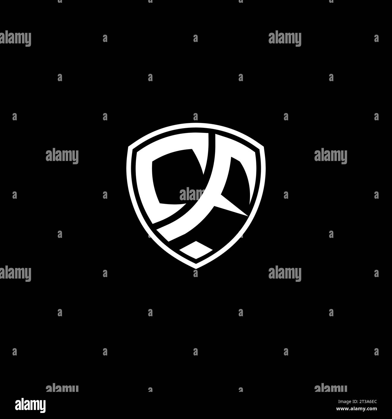 CF logo monogram emblem style with shield shape design template ideas Stock Vector