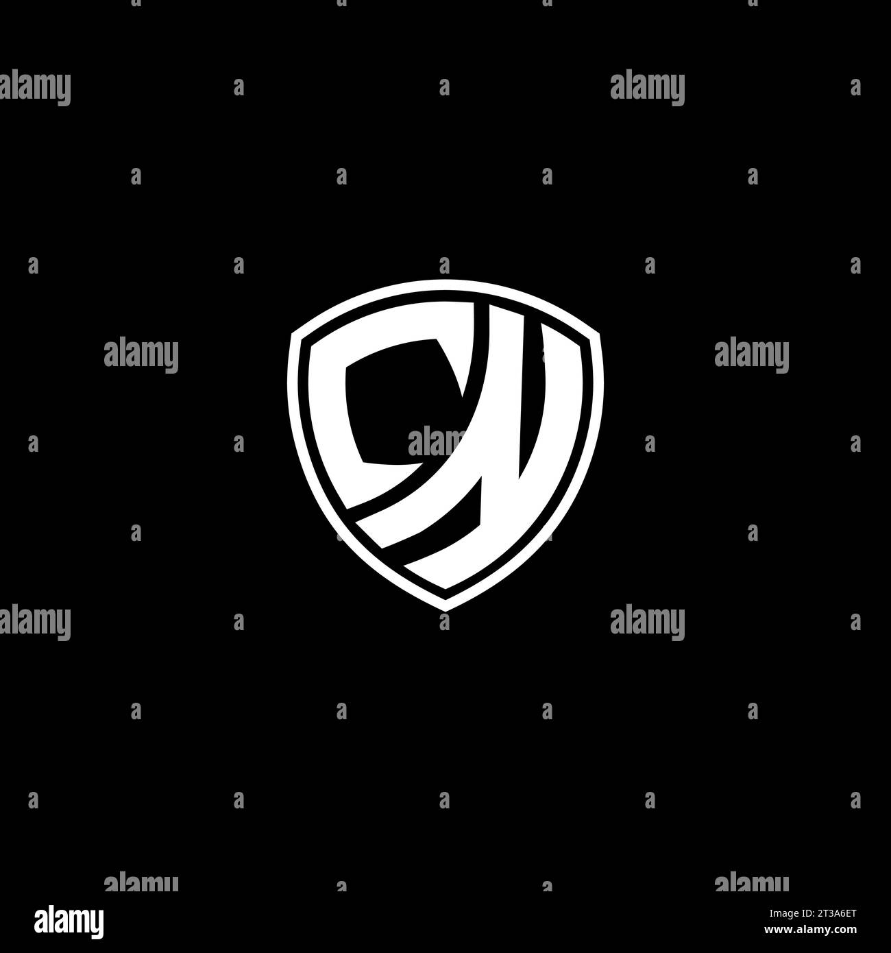 CN logo monogram emblem style with shield shape design template ideas Stock Vector